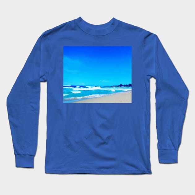 Caribbean Coast Long Sleeve T-Shirt by EloiseART